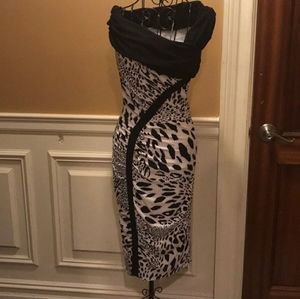 Cache snow leopard print dress